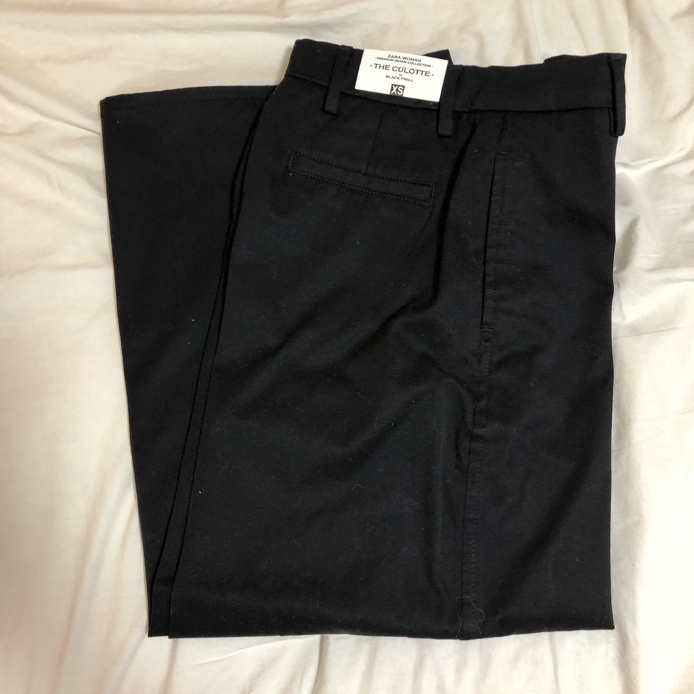Zara the culotte wide legged pants in black XS - Picture 3 of 6